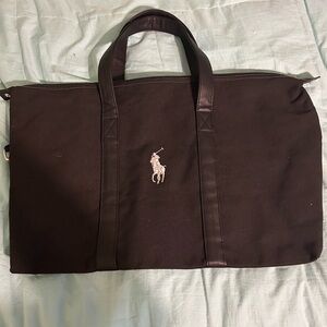 Polo by Ralph Lauren Black Duffel Bag with Embroidered Logo